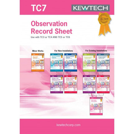 Kewtech TC7 Observation Record Sheet