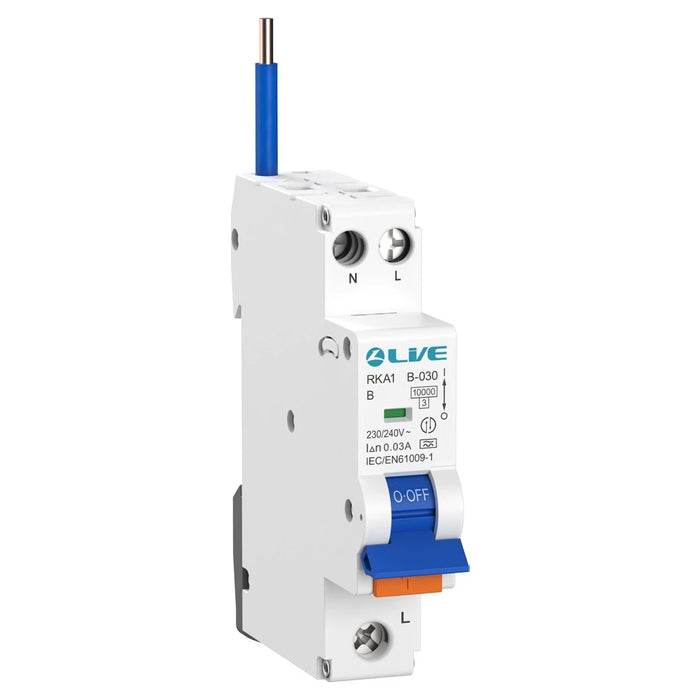 Live Electrical 1P+N 10kA B Curve 30mA Bi-Directional Compact RCBO Type A