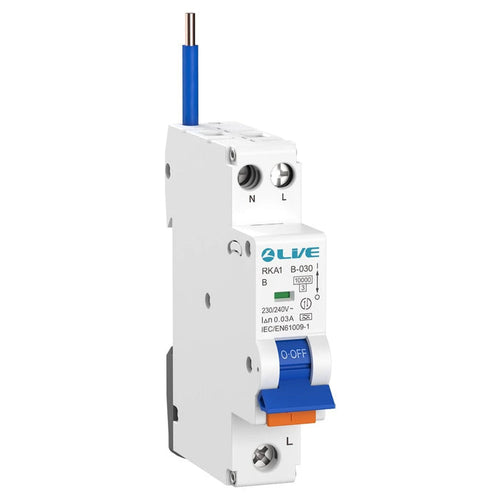 Live Electrical 1P+N 10kA B Curve 30mA Bi-Directional Compact RCBO Type A