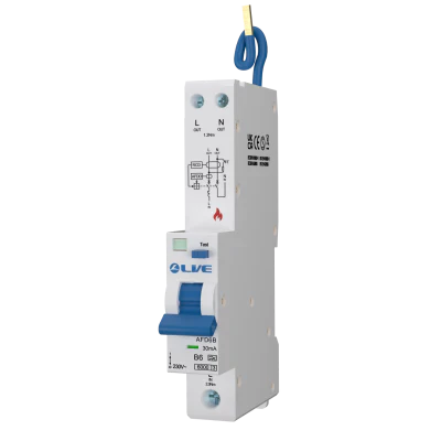 Live Electrical 6kA B Curve Arc Fault Detection Device AFDD with RCBO Type A