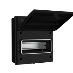 Live Electrical AGU0865/B 8 Way IP65 Weatherproof Black Metal Unit Empty Enclosure
