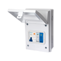 Live Electrical AGU4-SNR 4 Way IP65 White Metal Garage/EV Charging Unit with 40A Type A DP RCBO C Curve & 20/40kA 1P+N Surge Protective Device