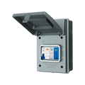 Live Electrical AGU4-SNR/G 4 Way IP65 Grey Metal Garage/EV Charging Unit with 40A Type A DP RCBO C Curve & 20/40kA 1P+N Surge Protective Device