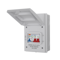 Live Electrical AGU4-SR/W 4 Way IP65 White Metal Garage/EV Charging Unit with 100A Main Switch, 40A Type A SP RCBO B Curve & 20/40kA DP Type 2 SPD