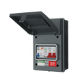 Live Electrical AGU5-SRTC/G 5 Way IP65 Grey Metal Garage/EV Charging Unit with 100A Main Switch, 40A Type A DP RCBO C Curve & 20/40kA DP Type 2 SPD