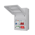 Live Electrical AGU5-SRTC/W 5 Way IP65 White Metal Garage/EV Charging Unit with 100A Main Switch, 40A Type A DP RCBO C Curve & 20/40kA DP Type 2 SPD
