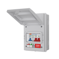 Live Electrical AGU5-SR/W 5 Way IP65 White Metal Garage/EV Charging Unit with 100A Main Switch, 40A Type A SP RCBO B Curve & 20/40kA DP Type 2 SPD