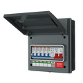 Live Electrical AGU8-SR/G 8 Way IP65 Grey Metal Garage Unit with 100A Main Switch, 5x Type A SP RCBOs B Curve & 20/40kA DP Type 2 SPD