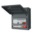 Live Electrical AGU8-SRTB/G 8 Way IP65 Grey Metal Garage/EV Charging Unit with 100A Main Switch, 40A Type A DP RCBO B Curve & 20/40kA DP Type 2 SPD