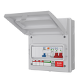 Live Electrical AGU8-SRTB/W 8 Way IP65 White Metal Garage/EV Charging Unit with 100A Main Switch, 40A Type A DP RCBO B Curve & 20/40kA DP Type 2 SPD