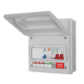 Live Electrical AGU8-SRTC/W 8 Way IP65 White Metal Garage/EV Charging Unit with 100A Main Switch, 40A Type A DP RCBO C Curve & 20/40kA DP Type 2 SPD