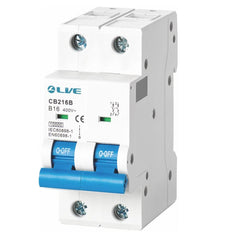 Live Electrical Double Pole 10kA C Curve MCB