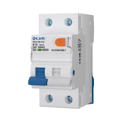 Live Electrical Double Pole 6kA B Curve 30mA Bidirectional RCBO Type A
