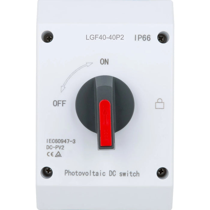 Live Electrical LGF40-10P2 4 Pole 10A IP66 Photovoltaic DC Rotary Switch