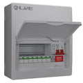Live Electrical LSMC10M-SP 7 Usable Way Metal Consumer Unit with Main Switch and T2 SPD