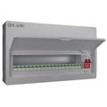Live Electrical LSMC22M-SP 19 Usable Way Metal Consumer Unit with Main Switch and T2 SPD