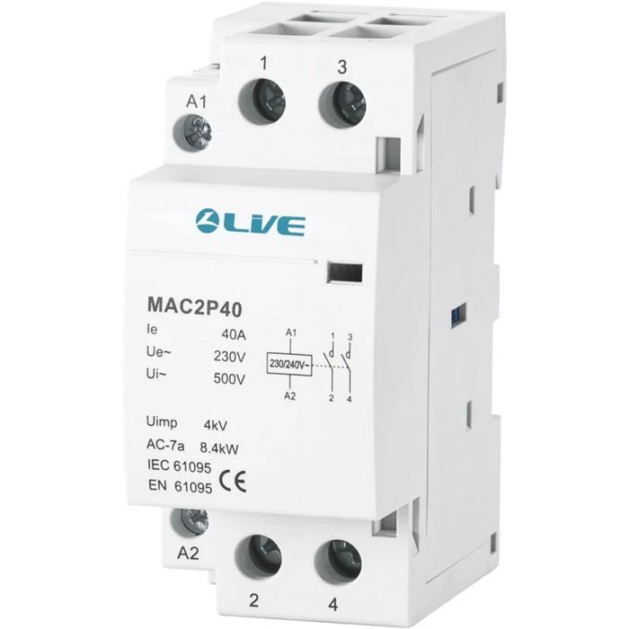 Live Electrical MAC2P63 2 Pole 63A Modular AC Contactor