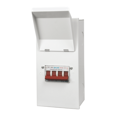 Live Electrical MCS125A 4 Way Metal Enclosure c/w 125A Changeover Switch