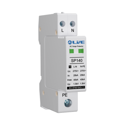 Live Electrical SP1401P+N/2 Single Module 20kA/40kA Type 2 Surge Protection Device (SPD)