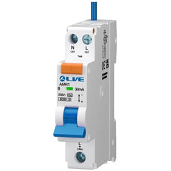 Live Electrical Single Module 6kA B Curve 30mA Bidirectional Mini RCBO Type A