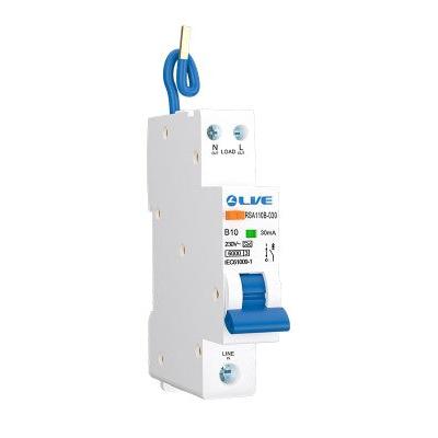 Live Electrical Single Module 6kA B Curve 30mA Mini RCBO Type A