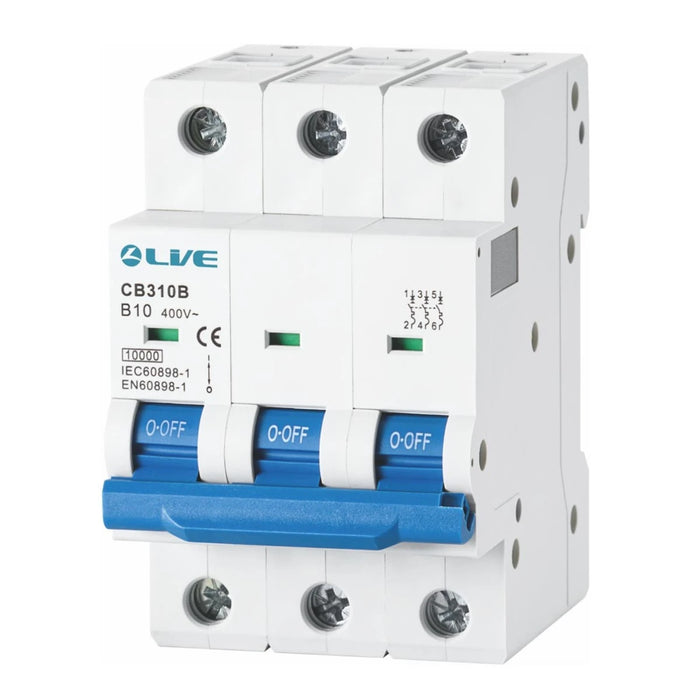 Live Electrical Triple Pole 10kA C Curve MCB
