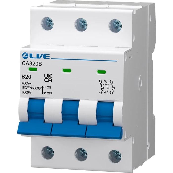 Live Electrical Triple Pole 6kA C Curve MCB