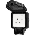 Live Electrical WJ1G2P-B Weatherproof IP66 1 Gang 13A Double Pole Switched Socket - Black