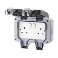 Live Electrical WP2G13A Weatherproof IP66 13A 2 Gang Switched Socket
