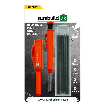 Surebuild SBPSET Deep Hole Pencil & Holster Set with 6 Replacement Leads