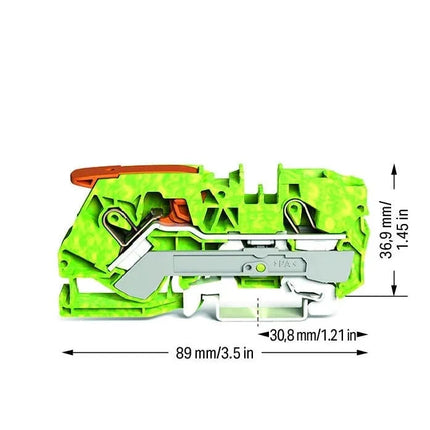 Wago 2110-1207 2 Port 16MM G/Y Term Block